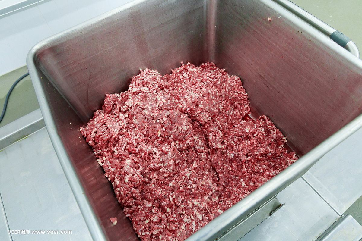 肉制品工厂的钢制容器。