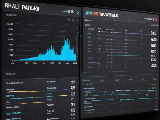 体育数据分析屏幕显示比赛统计图表与比分趋势